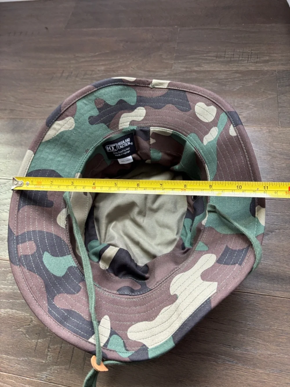 Highland Tactical Boonie Hat, UPF 50%, adjustable chin strap,vented,camo